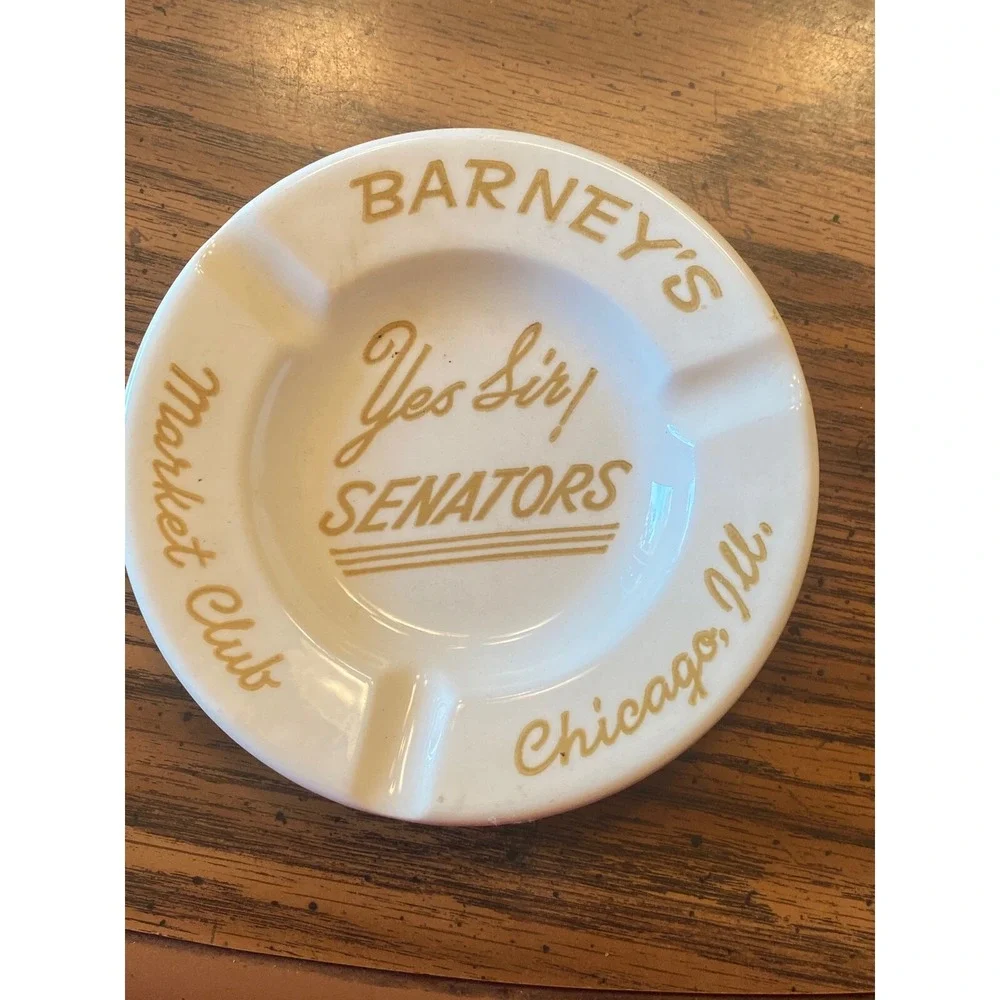 Royal China Ashtray Barneys Market Club Yes Sir Senators‎ Chicago IL